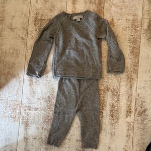 Stella McCartney for gap soft gray cashmere and silk sweater and pants set
